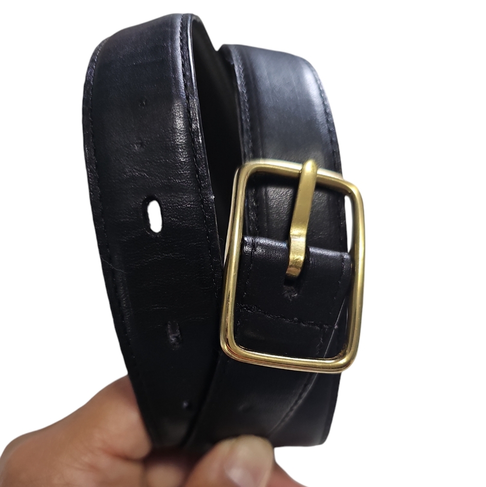 Black full grain glove leather belt